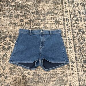 Topshop Blue High Waist Denim Shorts size 8